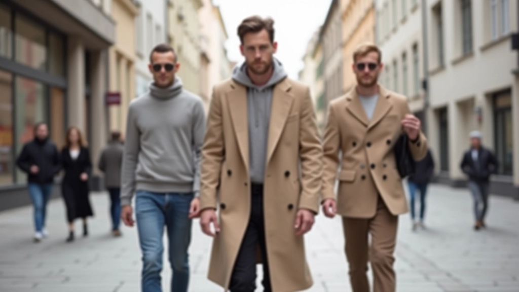 Street fashion photography from Riga showing locals dressed in minimalist neutral-toned outfits, Baltic urban setting